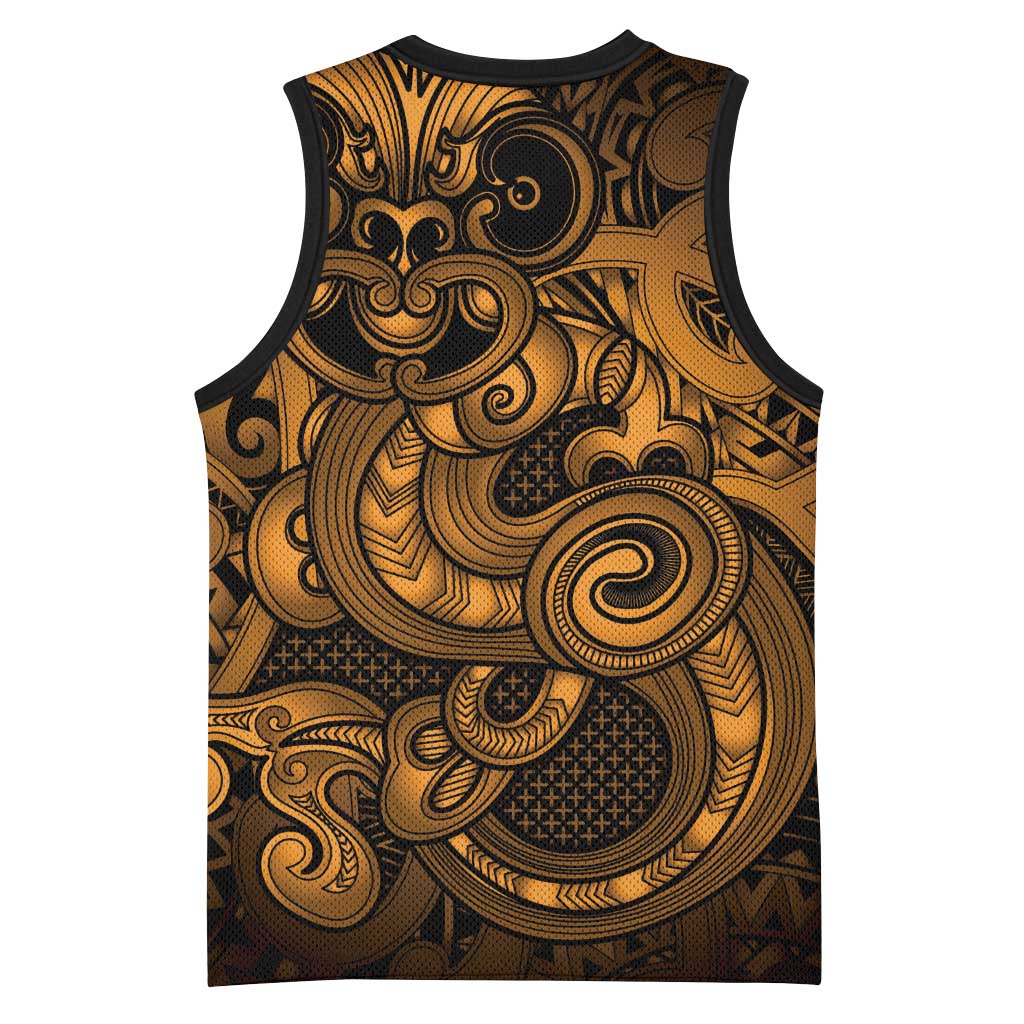 Aotearoa Maori Hei Tiki Basketball Jersey Koura Kowhaiwhai Puhoro Motif