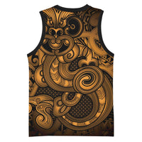 Aotearoa Maori Hei Tiki Basketball Jersey Koura Kowhaiwhai Puhoro Motif