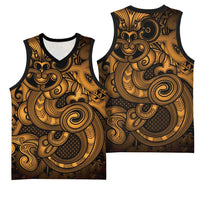 Aotearoa Maori Hei Tiki Basketball Jersey Koura Kowhaiwhai Puhoro Motif