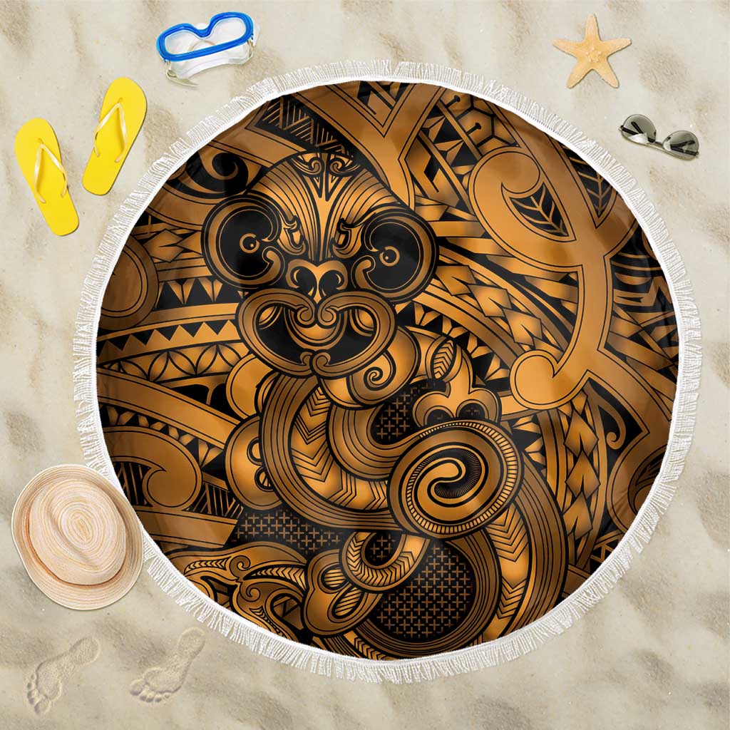 Aotearoa Maori Hei Tiki Beach Blanket Koura Kowhaiwhai Puhoro Motif