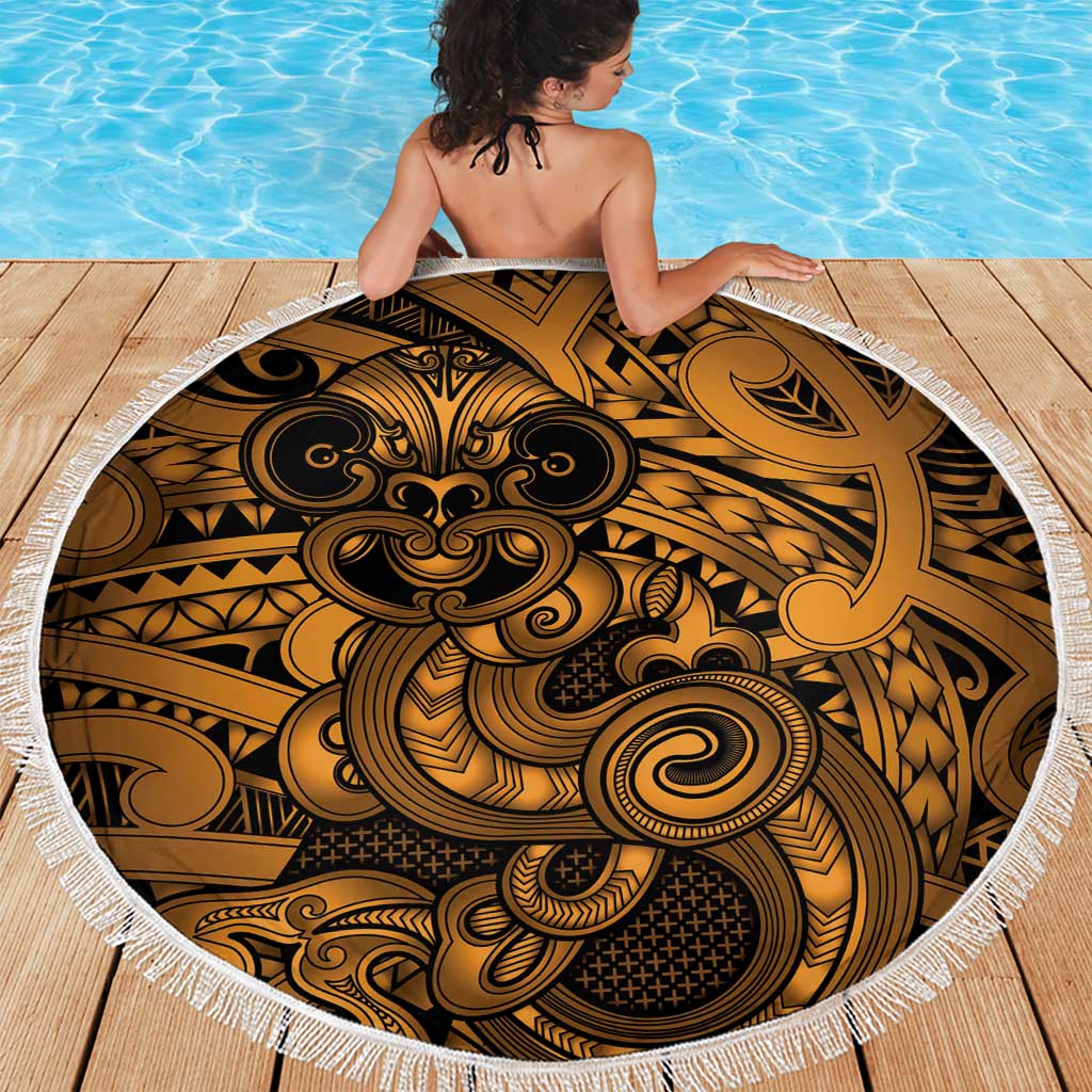 Aotearoa Maori Hei Tiki Beach Blanket Koura Kowhaiwhai Puhoro Motif
