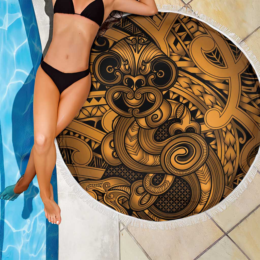 Aotearoa Maori Hei Tiki Beach Blanket Koura Kowhaiwhai Puhoro Motif