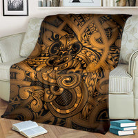 Aotearoa Maori Hei Tiki Blanket Koura Kowhaiwhai Puhoro Motif