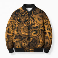 Aotearoa Maori Hei Tiki Bomber Puffer Jacket Koura Kowhaiwhai Puhoro Motif