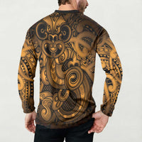 Aotearoa Maori Hei Tiki Button Sweatshirt Koura Kowhaiwhai Puhoro Motif