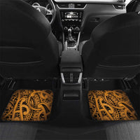 Aotearoa Maori Hei Tiki Car Mats Koura Kowhaiwhai Puhoro Motif LT9 Set 2pcs - Back Gold - Polynesian Pride
