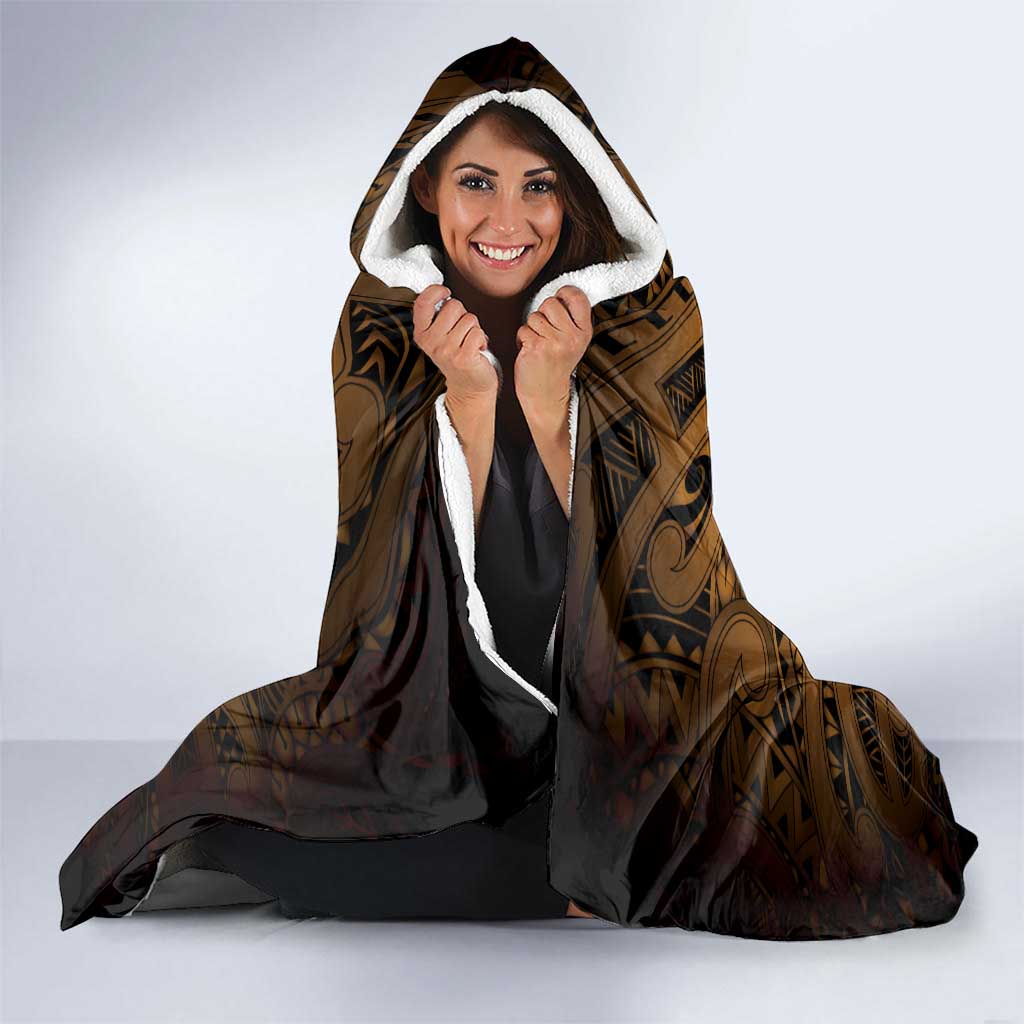 Aotearoa Maori Hei Tiki Hooded Blanket Koura Kowhaiwhai Puhoro Motif LT9 - Polynesian Pride