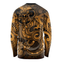 Aotearoa Maori Hei Tiki Long Sleeve Shirt Koura Kowhaiwhai Puhoro Motif LT9 - Polynesian Pride