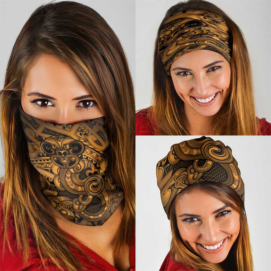 Aotearoa Maori Hei Tiki Neck Gaiter Koura Kowhaiwhai Puhoro Motif LT9 - Polynesian Pride