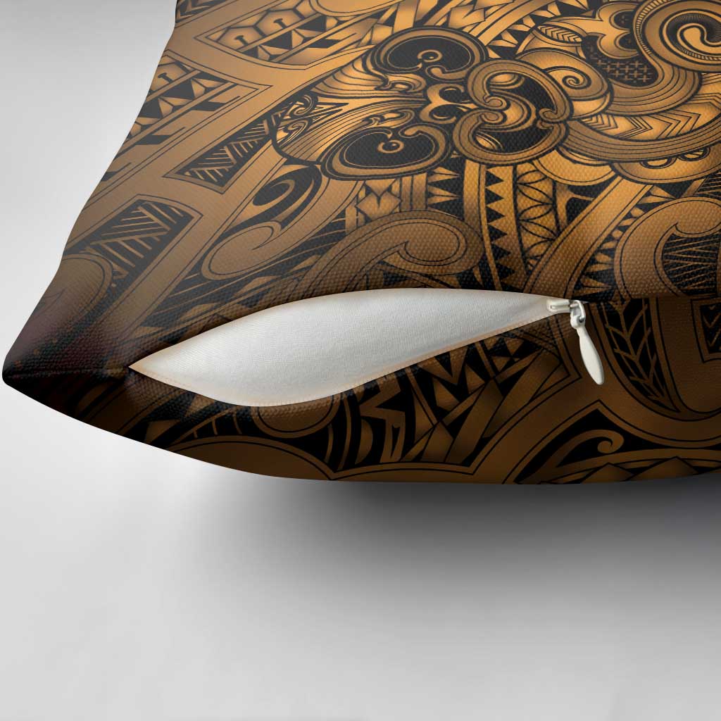 Aotearoa Maori Hei Tiki Pillow Cover Koura Kowhaiwhai Puhoro Motif LT9 - Polynesian Pride