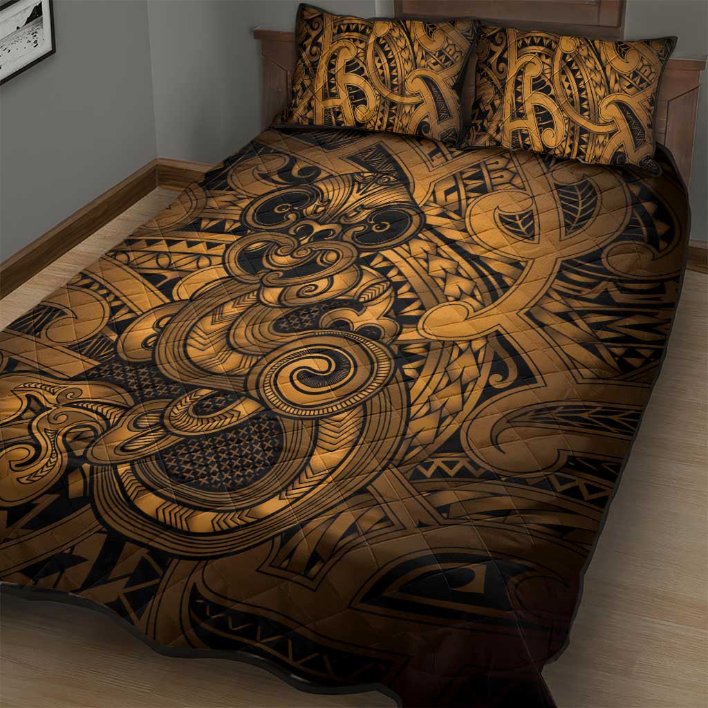 Aotearoa Maori Hei Tiki Quilt Bed Set Koura Kowhaiwhai Puhoro Motif LT9 - Polynesian Pride