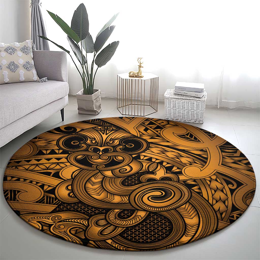 Aotearoa Maori Hei Tiki Round Carpet Koura Kowhaiwhai Puhoro Motif LT9 - Polynesian Pride