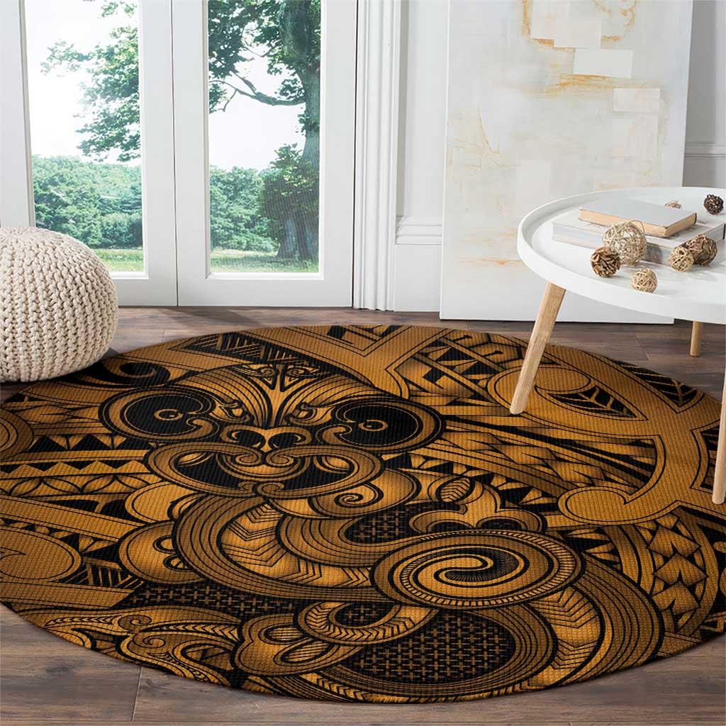 Aotearoa Maori Hei Tiki Round Carpet Koura Kowhaiwhai Puhoro Motif LT9 - Polynesian Pride