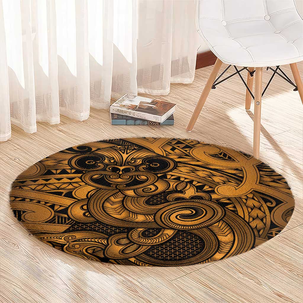 Aotearoa Maori Hei Tiki Round Carpet Koura Kowhaiwhai Puhoro Motif LT9 - Polynesian Pride