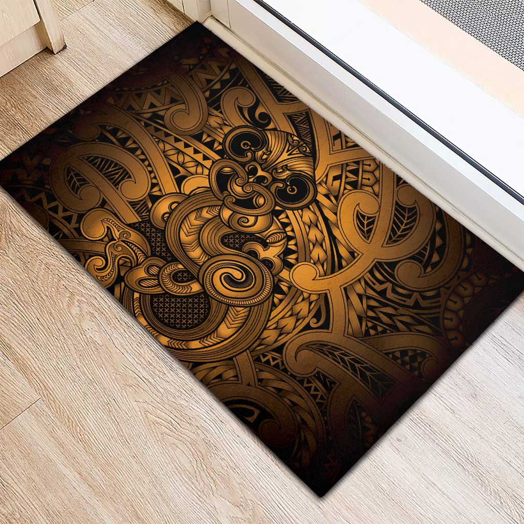 Aotearoa Maori Hei Tiki Rubber Doormat Koura Kowhaiwhai Puhoro Motif LT9 - Polynesian Pride