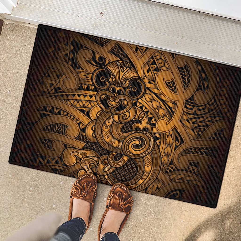 Aotearoa Maori Hei Tiki Rubber Doormat Koura Kowhaiwhai Puhoro Motif LT9 - Polynesian Pride