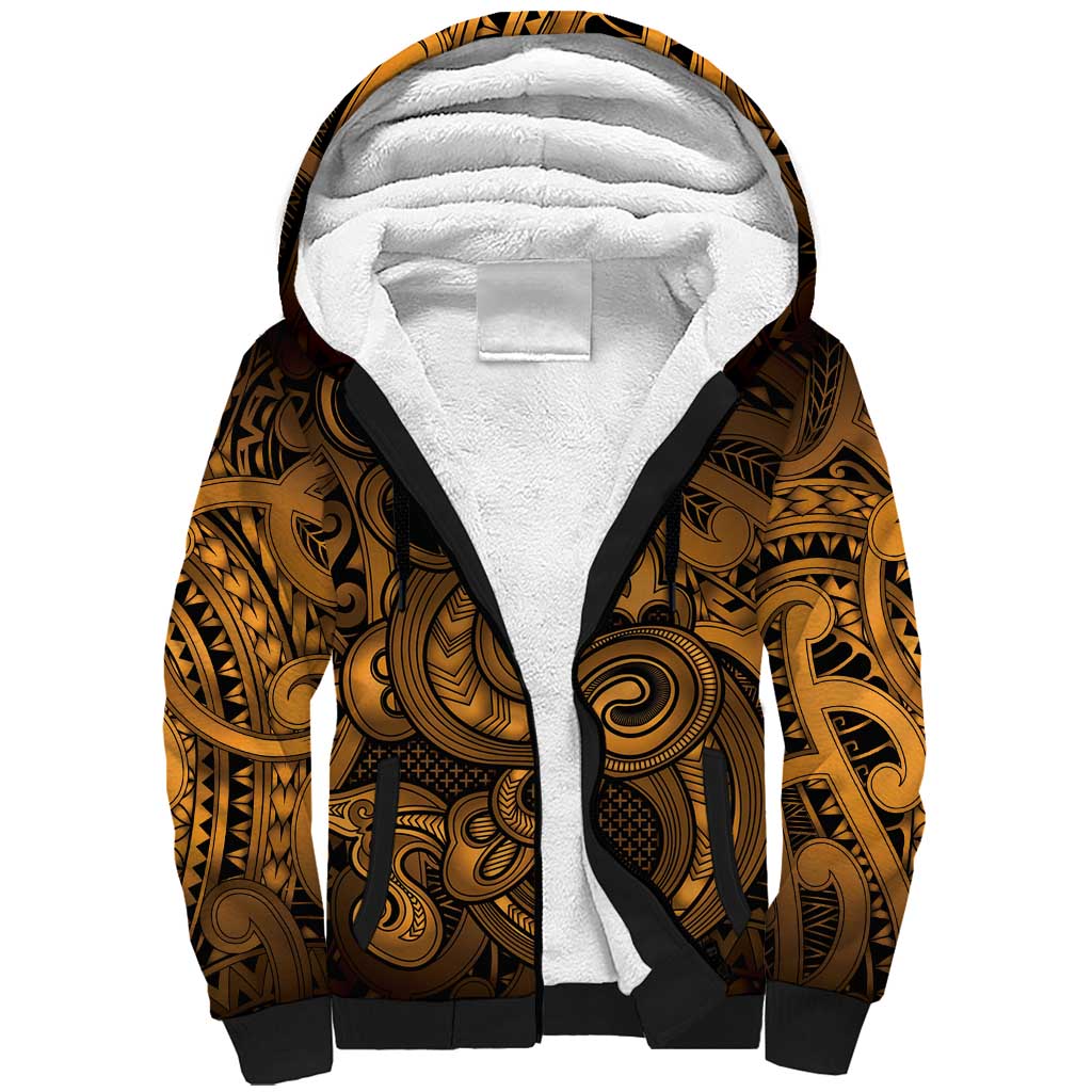 Aotearoa Maori Hei Tiki Sherpa Hoodie Koura Kowhaiwhai Puhoro Motif