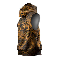 Aotearoa Maori Hei Tiki Sleeveless Hoodie Koura Kowhaiwhai Puhoro Motif