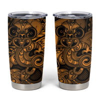 Aotearoa Maori Hei Tiki Tumbler Cup Koura Kowhaiwhai Puhoro Motif LT9 Gold - Polynesian Pride