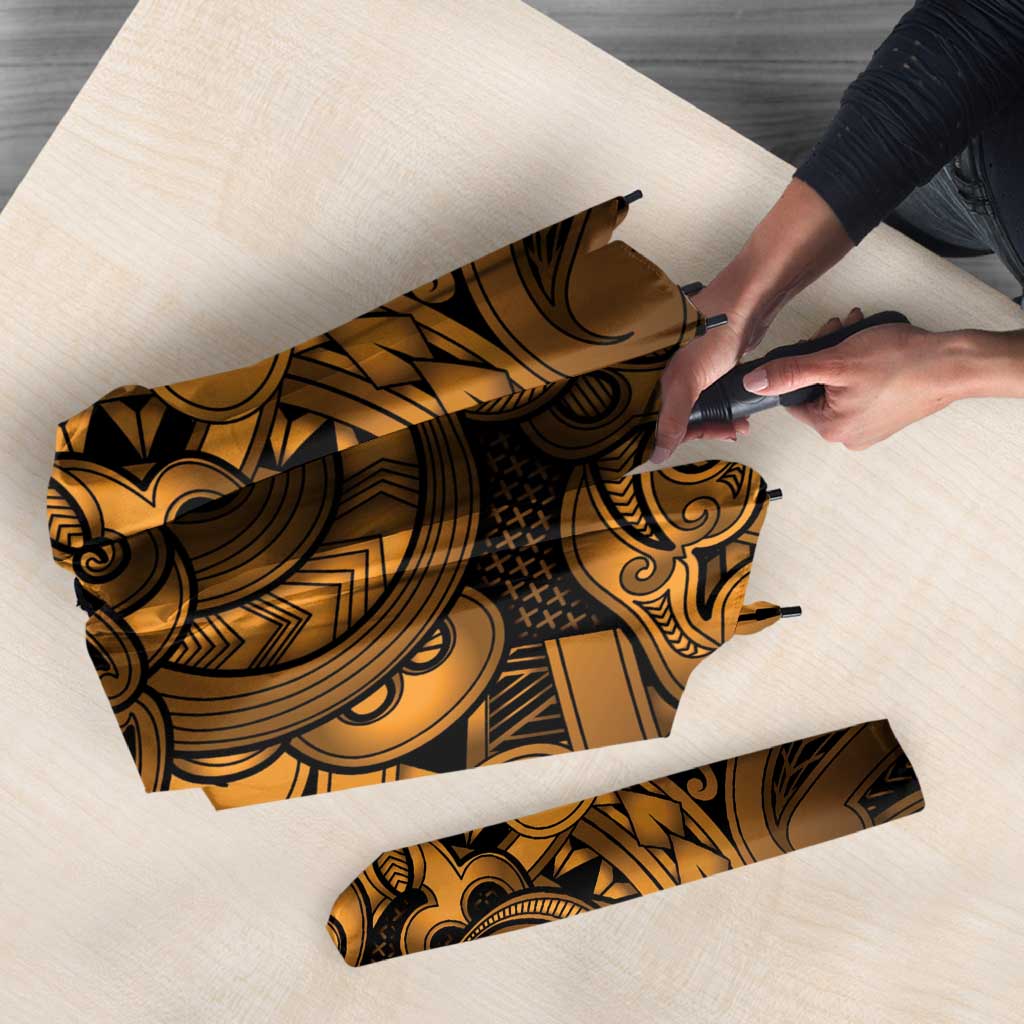 Aotearoa Maori Hei Tiki Umbrella Koura Kowhaiwhai Puhoro Motif LT9 - Polynesian Pride