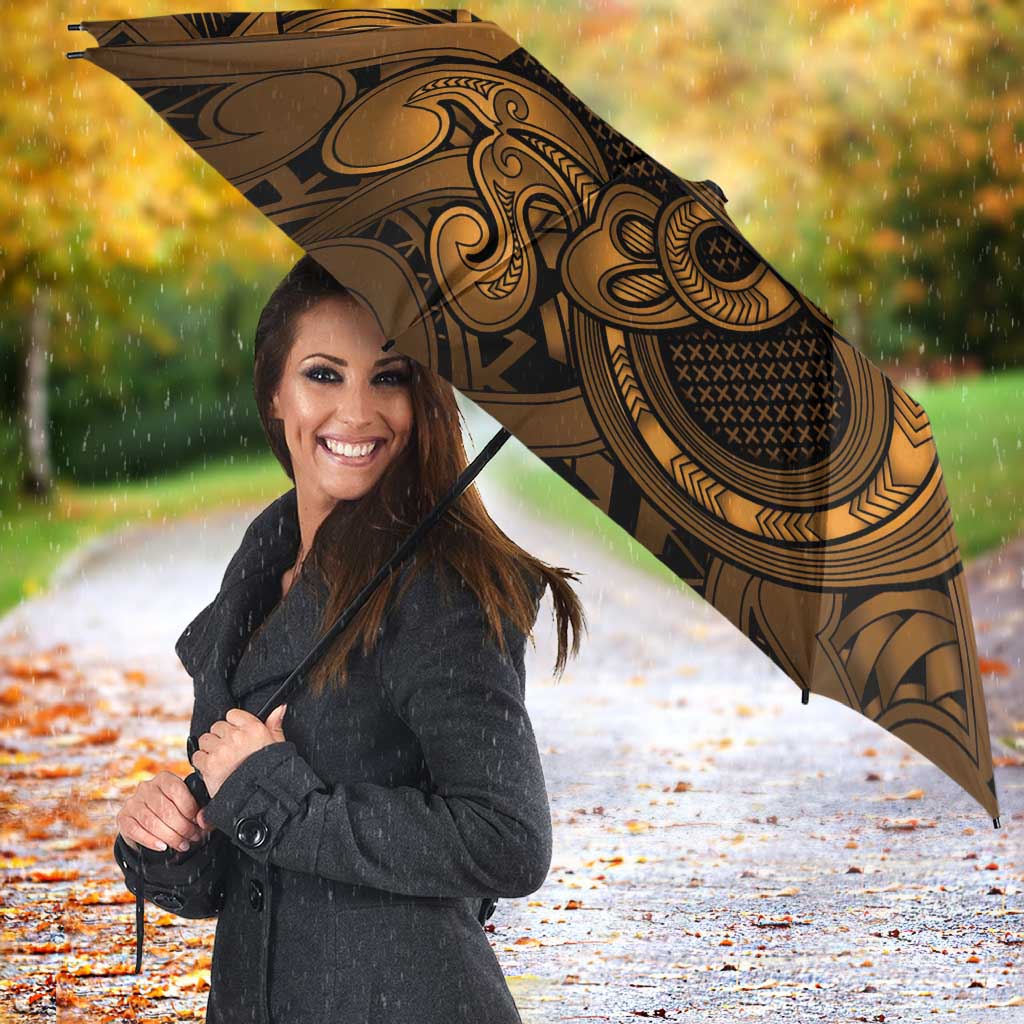 Aotearoa Maori Hei Tiki Umbrella Koura Kowhaiwhai Puhoro Motif LT9 - Polynesian Pride