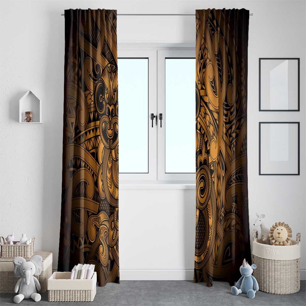 Aotearoa Maori Hei Tiki Window Curtain Koura Kowhaiwhai Puhoro Motif LT9 - Polynesian Pride