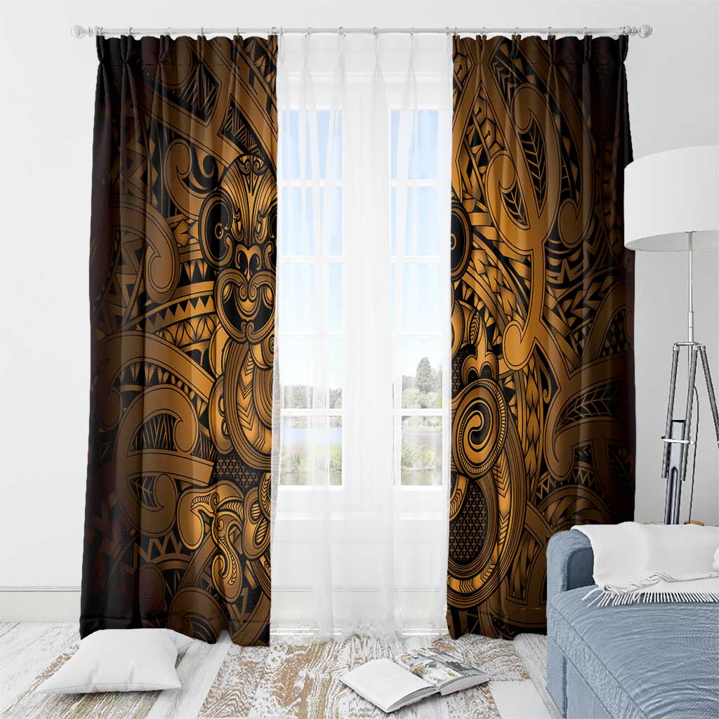 Aotearoa Maori Hei Tiki Window Curtain Koura Kowhaiwhai Puhoro Motif LT9 - Polynesian Pride