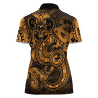 Aotearoa Maori Hei Tiki Women Polo Shirt Koura Kowhaiwhai Puhoro Motif
