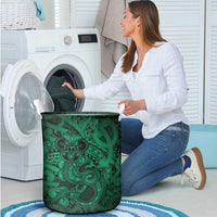 Aotearoa Maori Hei Tiki Laundry Basket Kakariki Kowhaiwhai Puhoro Motif LT9 - Polynesian Pride