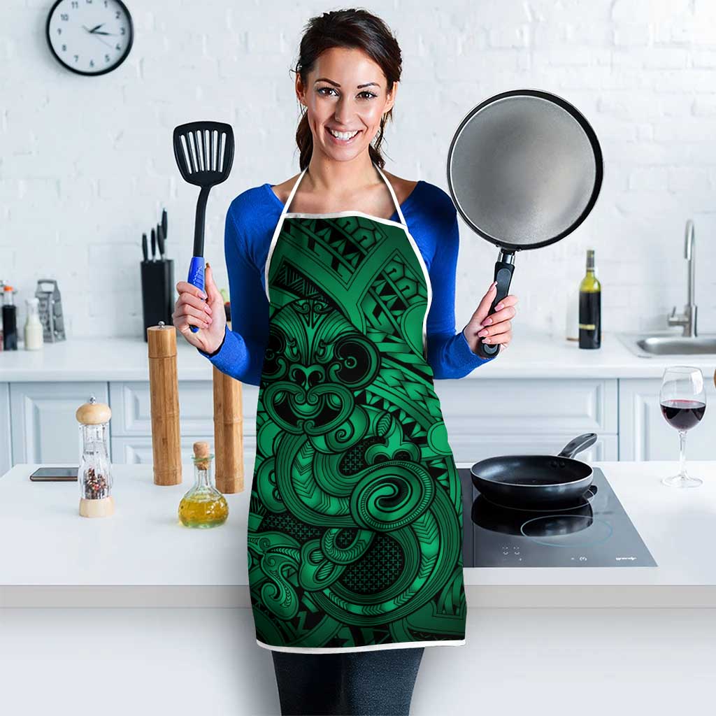 Aotearoa Maori Hei Tiki Apron Kakariki Kowhaiwhai Puhoro Motif