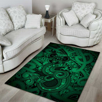 Aotearoa Maori Hei Tiki Area Rug Kakariki Kowhaiwhai Puhoro Motif LT9 - Polynesian Pride