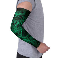 Aotearoa Maori Hei Tiki Arm Sleeves Kakariki Kowhaiwhai Puhoro Motif LT9 - Polynesian Pride