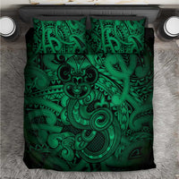 Aotearoa Maori Hei Tiki Bedding Set Kakariki Kowhaiwhai Puhoro Motif