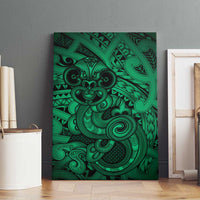 Aotearoa Maori Hei Tiki Canvas Wall Art Kakariki Kowhaiwhai Puhoro Motif