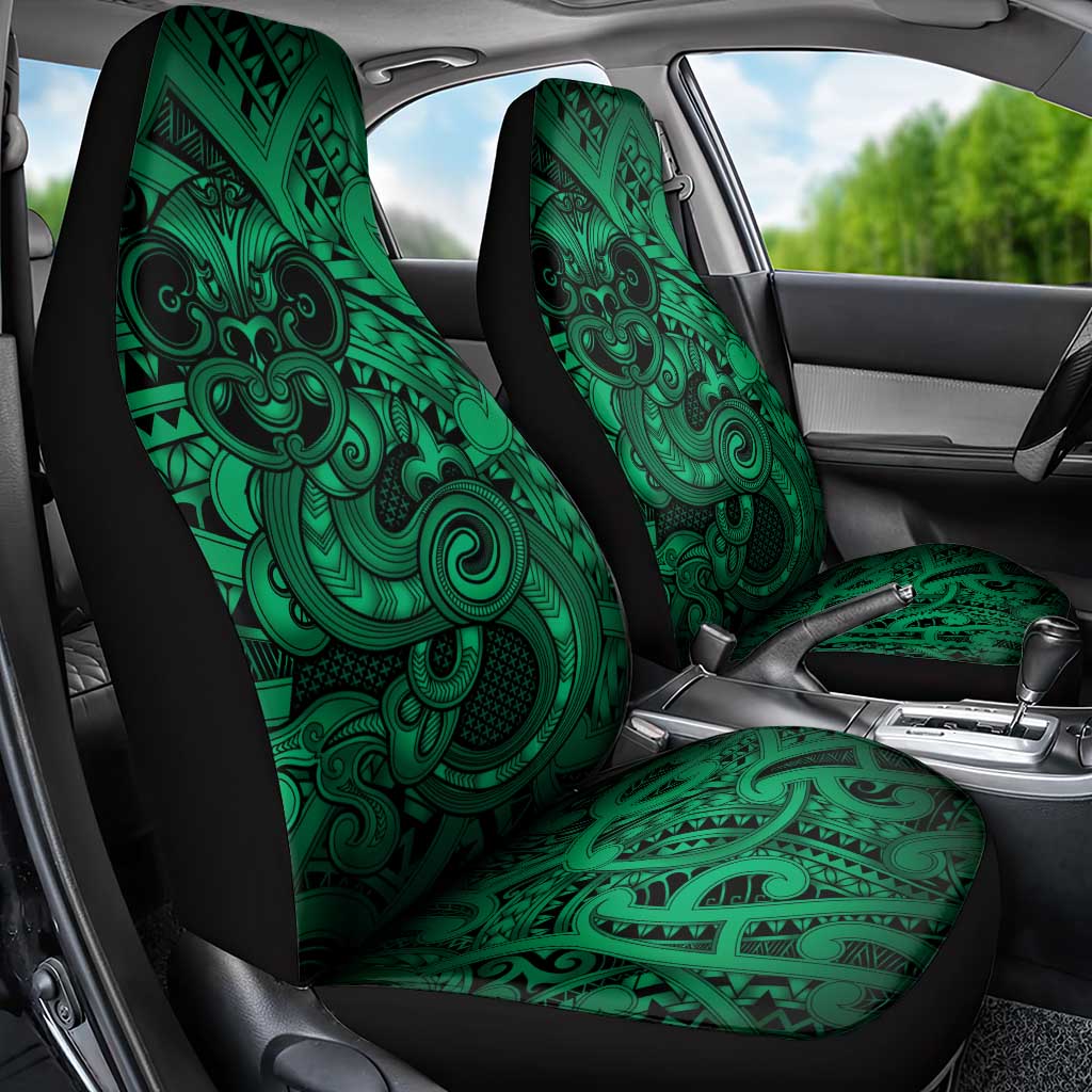 Aotearoa Maori Hei Tiki Car Seat Cover Kakariki Kowhaiwhai Puhoro Motif
