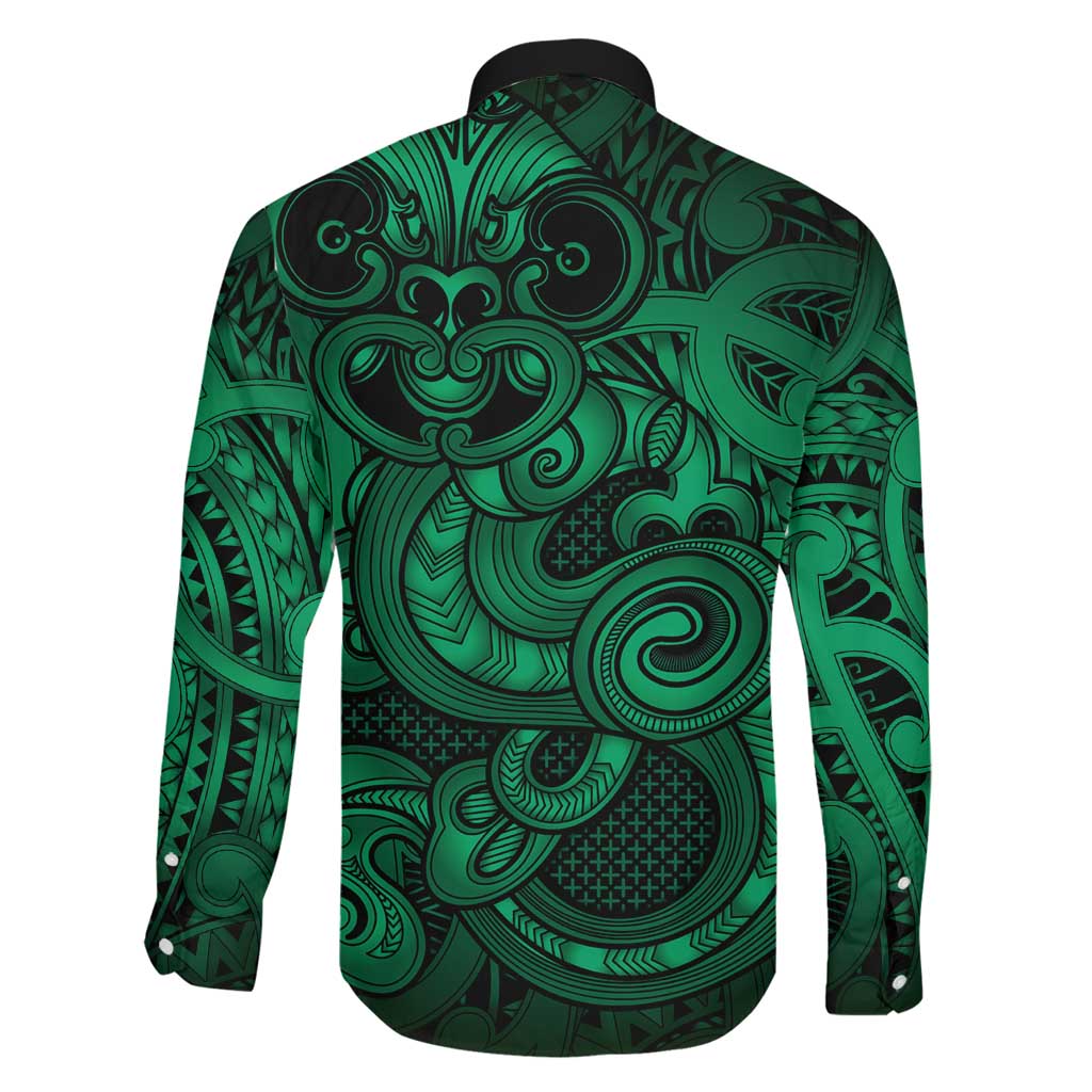 Aotearoa Maori Hei Tiki Family Matching Puletasi and Hawaiian Shirt Kakariki Kowhaiwhai Puhoro Motif LT9 - Polynesian Pride
