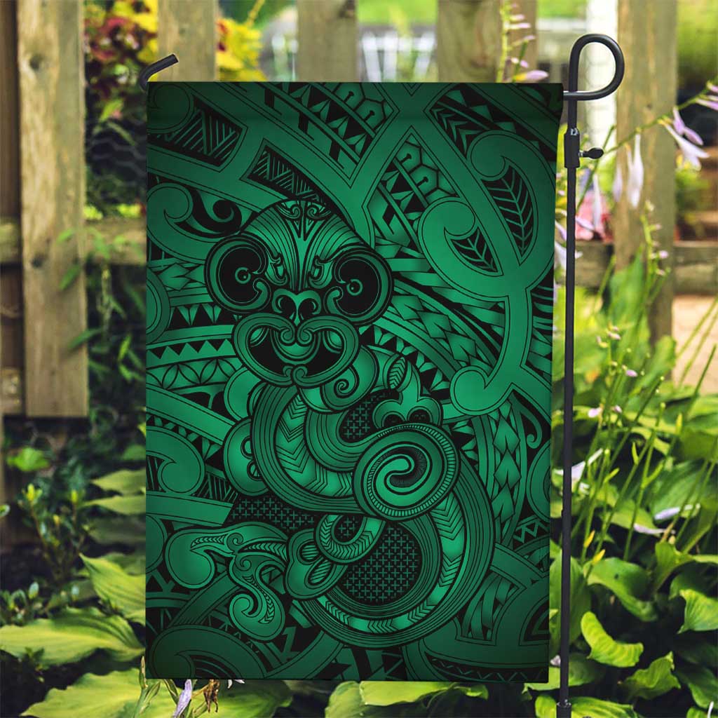 Aotearoa Maori Hei Tiki Garden Flag Kakariki Kowhaiwhai Puhoro Motif LT9 Garden Flag Green - Polynesian Pride