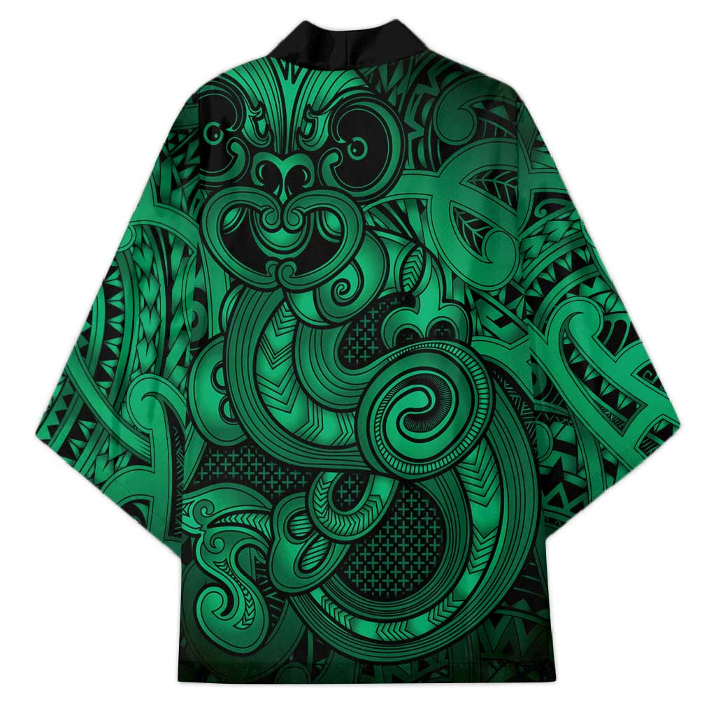Aotearoa Maori Hei Tiki Kimono Kakariki Kowhaiwhai Puhoro Motif LT9 - Polynesian Pride