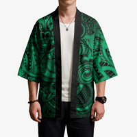Aotearoa Maori Hei Tiki Kimono Kakariki Kowhaiwhai Puhoro Motif LT9 - Polynesian Pride