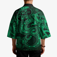 Aotearoa Maori Hei Tiki Kimono Kakariki Kowhaiwhai Puhoro Motif LT9 - Polynesian Pride