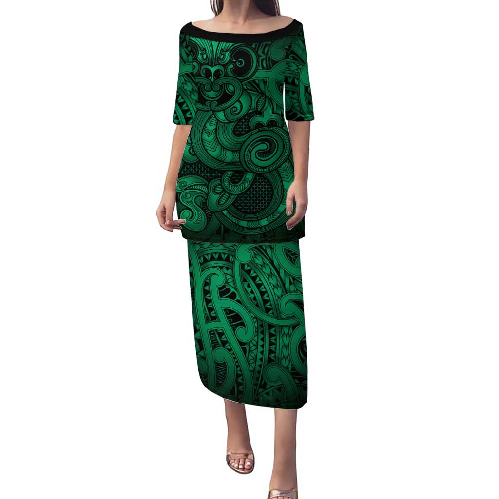 Aotearoa Maori Hei Tiki Puletasi Kakariki Kowhaiwhai Puhoro Motif
