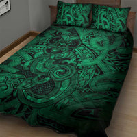 Aotearoa Maori Hei Tiki Quilt Bed Set Kakariki Kowhaiwhai Puhoro Motif LT9 - Polynesian Pride