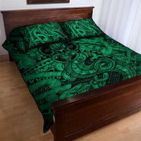 Aotearoa Maori Hei Tiki Quilt Bed Set Kakariki Kowhaiwhai Puhoro Motif LT9 - Polynesian Pride