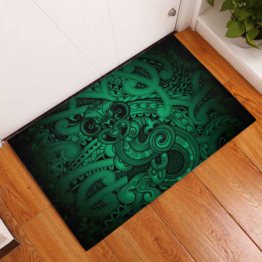 Aotearoa Maori Hei Tiki Rubber Doormat Kakariki Kowhaiwhai Puhoro Motif LT9 - Polynesian Pride