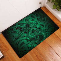 Aotearoa Maori Hei Tiki Rubber Doormat Kakariki Kowhaiwhai Puhoro Motif LT9 - Polynesian Pride