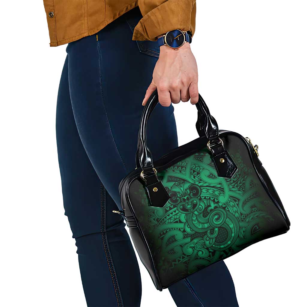 Aotearoa Maori Hei Tiki Shoulder Handbag Kakariki Kowhaiwhai Puhoro Motif LT9 - Polynesian Pride