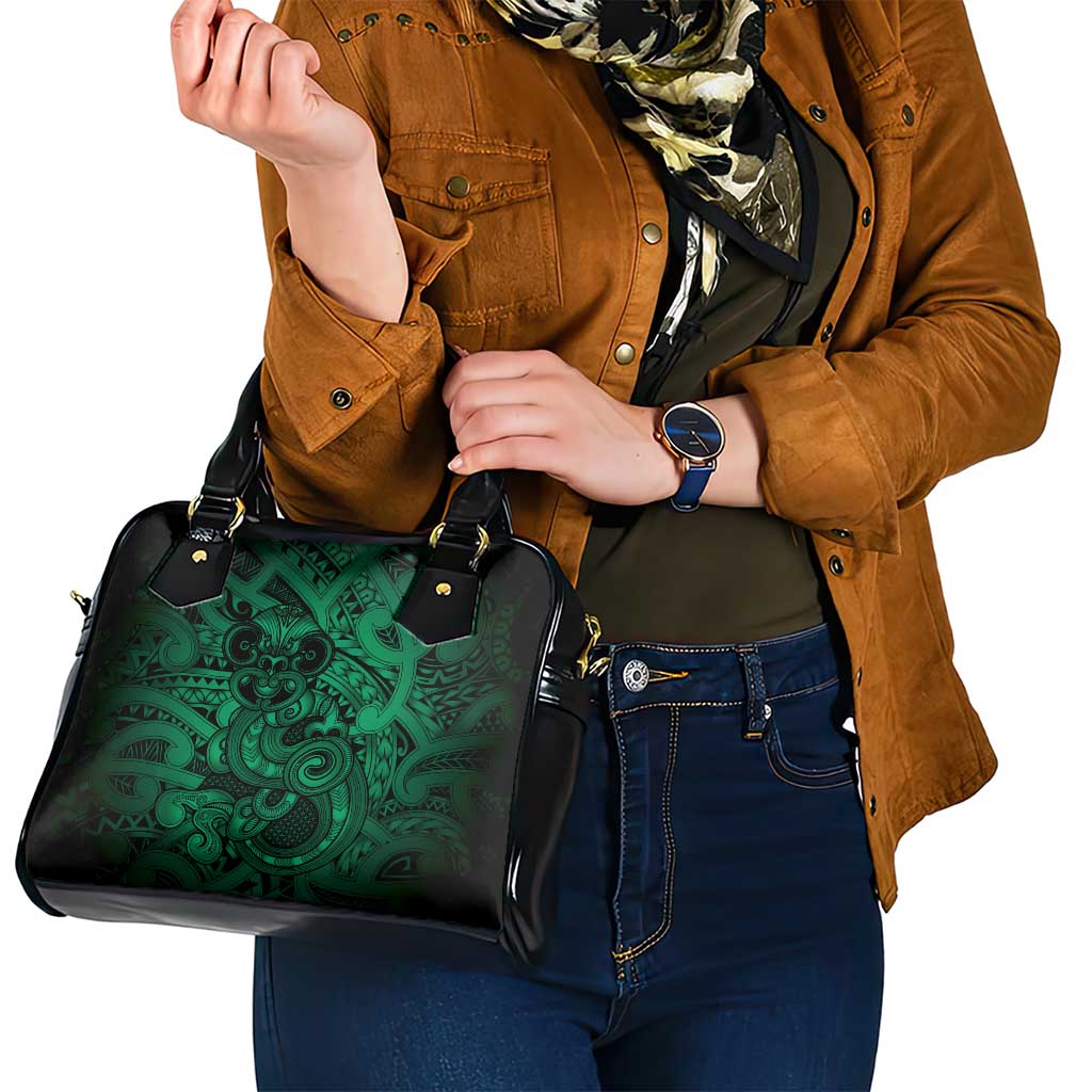 Aotearoa Maori Hei Tiki Shoulder Handbag Kakariki Kowhaiwhai Puhoro Motif LT9 - Polynesian Pride