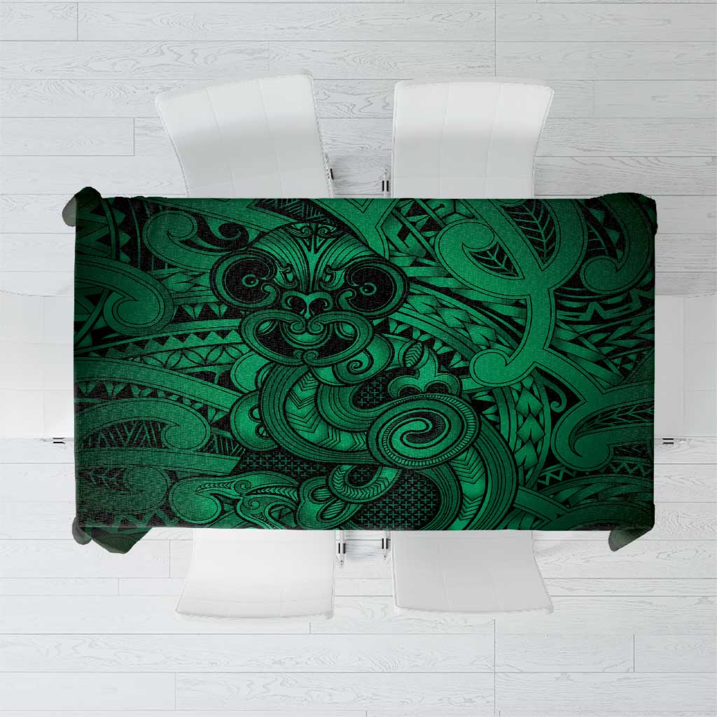 Aotearoa Maori Hei Tiki Tablecloth Kakariki Kowhaiwhai Puhoro Motif LT9 Green - Polynesian Pride