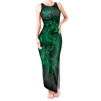 Aotearoa Maori Hei Tiki Tank Maxi Dress Kakariki Kowhaiwhai Puhoro Motif LT9 Women Green - Polynesian Pride