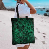 Aotearoa Maori Hei Tiki Tote Bag Kakariki Kowhaiwhai Puhoro Motif